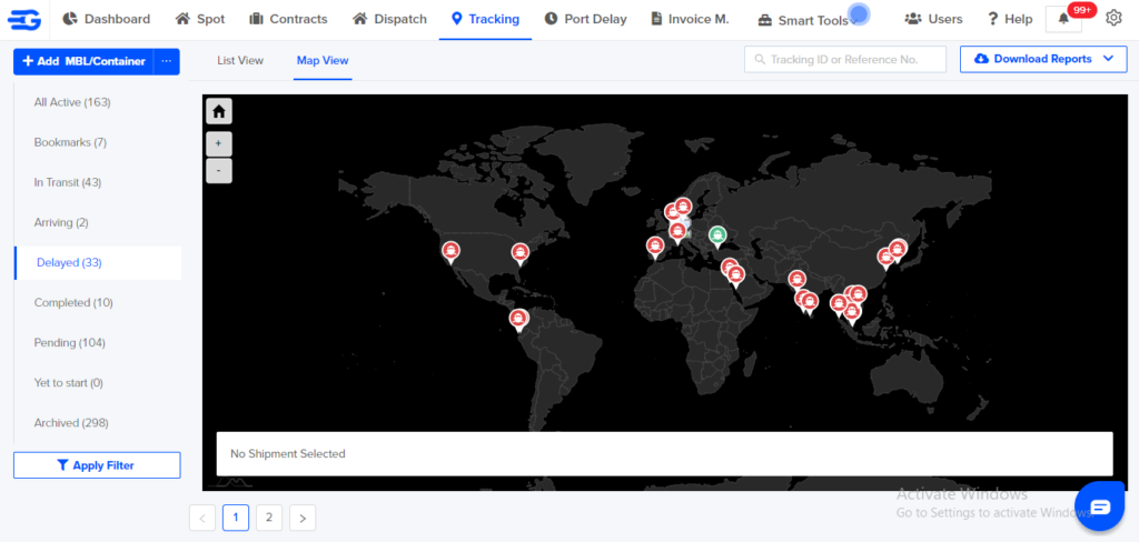 How can you simplify shipment tracking and reduce the time this takes? 2 tracking map view