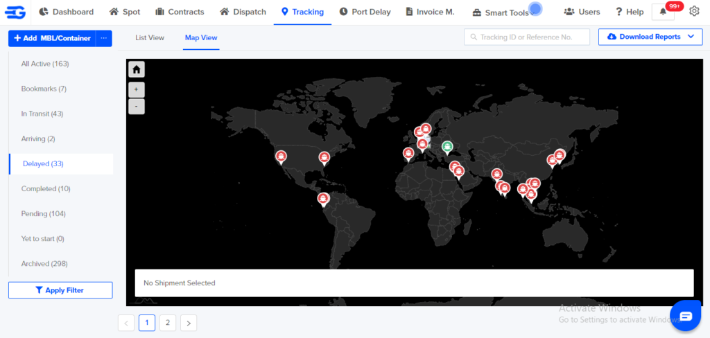 tracking map view