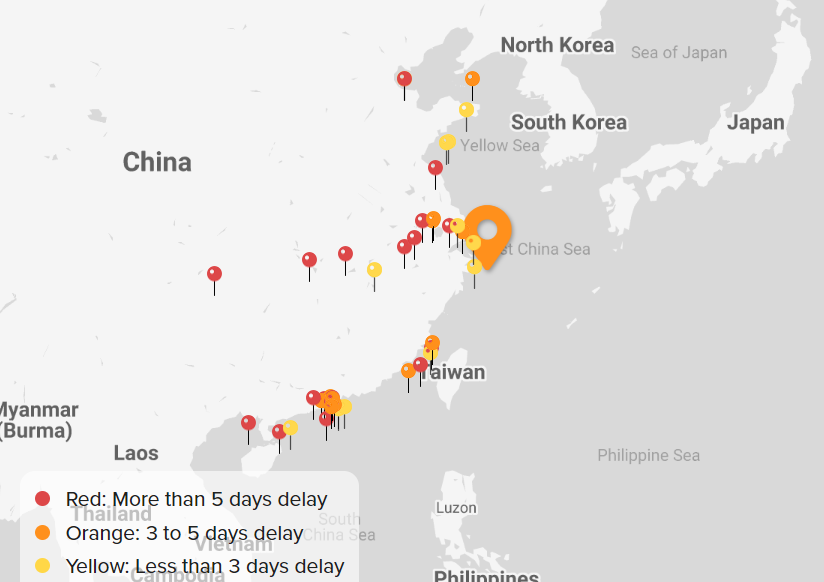 Real-time port congestion data from GoComet