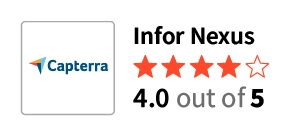 Capterra review for Infor Nexus supply chain visibility software
