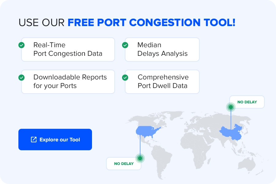 Using Data from Shipping Delays to Strengthen Enterprise Supply Chains 2 Port Congestion Tool 1)Real-Time Port Congestion Data Median Delays Analysis Downloadable Reports for your Ports Comprehensive Port Dwell Data