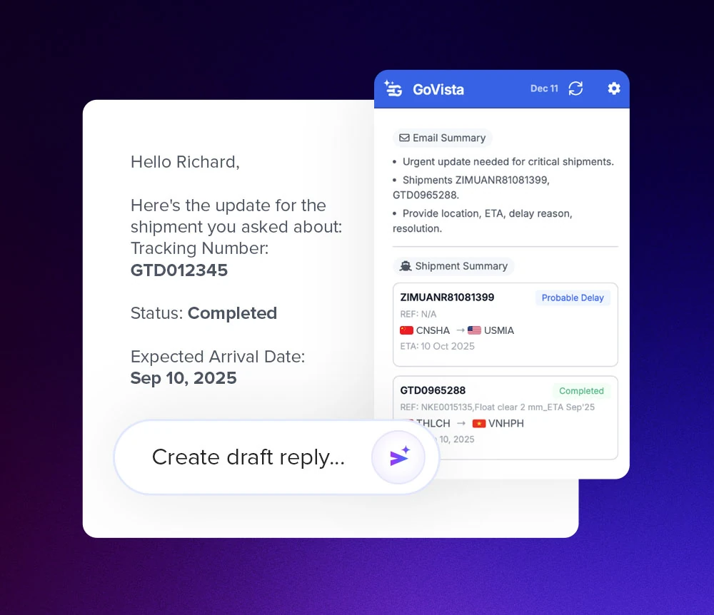 GoVista — Shipment visibility & email summaries